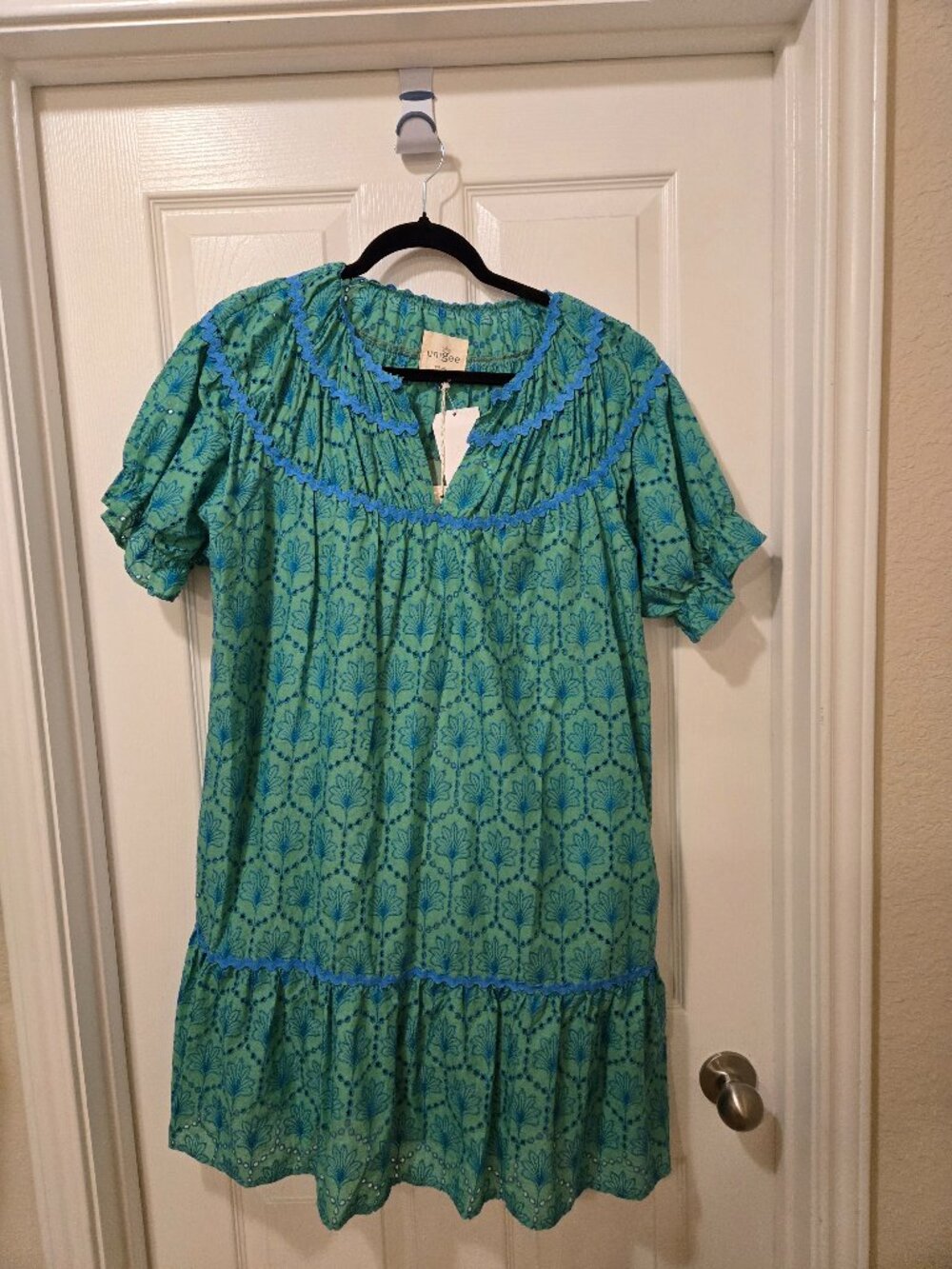Umgee mini green and teal mini dress